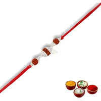Sj Shubham Jewellers Pure 925 Sterling Silver Rakhi For Brother Charm Bracelet Raksha Bandhan With Pure Cotton Thread For Men, Boys, Rakhis Rudra3Gtcd1