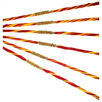 Vsasa Traditional Combo Of Zardozi Rakhi With Mouli With Positive Vibes On Raksha Bandhan For Your Loving Brother/S...