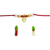 Mehrunnisa Handmade Exquisite Rudraksh & Lakshmi Ji Rakhi With Roli & Chawal (Rak2736)
