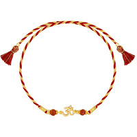 Giva 925 Silver Golden Omkar Rakhi|Raksha Bandhan Rakhi For Brother | Gift For Men & Boys| With Certificate Of Authenticity And 925 Stamp
