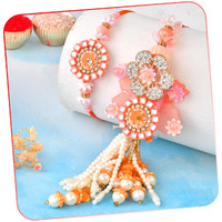 Craftvatika Rakhi Set For Bhaiya Bhabhi | Designer Rakhi Set Of 2 For Brother And Bhabhi | Raksha Bandhan Couple Pair For Bhai Bhabhi, Greeting Card, Tilak Set