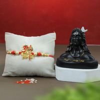 Tied Ribbons Rakhi For Brother With Gift - Premium Rakhi For Bhaiya Men With Adiyogi Idol Statue And Card - Bracelet Rakhi For Brother