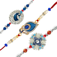 Mahi Combo Of Lustrous Three Rakhis With Meenakari Work For Beloved Brothers (Bracelet) Co1104276R For Men