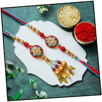 Tonkwalas Rakhi For Brother And Bhabhi With Roli Chawal Set And Greeting Card