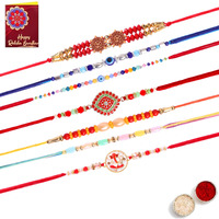 Fashion Frill Mens Rakshabandhan Rakhi For Brother Set Combo Of 7 (Rk626)