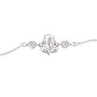 Parnika 925 Om Ganesha Rudraksha Infinity Bro Shiv Bhai Adjustable Silver Rakhi Bracelet For Brother In 92.5 Sterling Silver For Boys And Men | Chandi Ki Rakhi | Gift Box Roli Chawal (Ganeshji Cz)