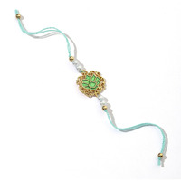 Salty Set Of 1 Tranquil Lotus Pearl Designer Thread Rakhi For Brother | Rakhi Gift Pack For Sister, Bhaiya And Bhabhi | Bracelet For Men, Women | Fancy Jewellery Combo Gifts | Ideal For Gifting Hamper