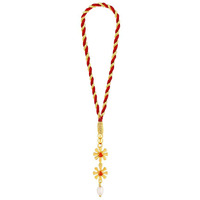 Giva 925 Silver Golden Floral Lumba Rakhi|Raksha Bandhan Rakhi For Bhabhi | Gift For Women & Girls | With Certificate Of Authenticity And 925 Stamp