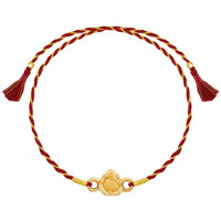 Giva 925 Silver Golden Gajamukha Rakhi, Cotton Thread |Quirky Rakshabandhan Rakhi For Brother | Silver Rakhi For Boys & Men With Certificate Of Authenticity And 925 Stamp