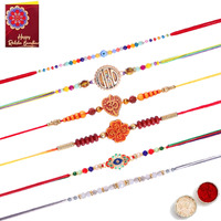 Fashion Frill Mens Rakshabandhan Rakhi For Brother Set Combo Of 6 (Rk616)