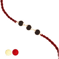 Njels Silver Rakhi Bracelet For Brother | Karungali Rakhi For Men And Boys | Silver Rakhi For Brother With Pure Cotton Thread | 3 Karungali Beads