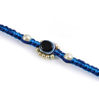 Chottey Lal And Sons Thread Rakhi Evil Eye Bracelet For Brother || Rakshabandhan Special Multicolor Beads Dora Rakhi Set For Mens - Blue
