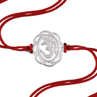 Parnika 925 Om Ganesha Rudraksha Infinity Bro Shiv Bhai Adjustable Silver Rakhi Bracelet For Brother In 92.5 Sterling Silver For Boys And Men | Chandi Ki Rakhi | Gift Box Roli Chawal (Abstract Enamel 2)