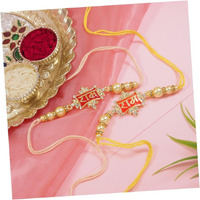 I Jewels Set Of 2 Ram Rakhi For Men With Roli Chawal & Rakshabandhan Card For Brother/Bro/Bhaiya (R300Or-Re)