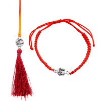 I Juels ; Live The Emotions Pure 925 Silver Rakhi For Bhaiya And Bhabhi I Silver Rakhi Combo Set For Bhaiya And Bhabhi With Roli And Chawal. Rakshabandhan Couples Rakhi. (Love Bhaiya Bhabhi)