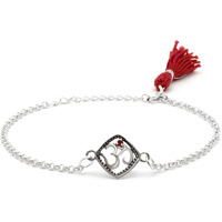 Meenakari Heritage Jewellery Pure 925 Sterling Silver Om With Red Stone Chain Bracelet/Rakhi Set With Roli Chawal And Rakshabandhan Greeting Card For Brother/Men/Unisex