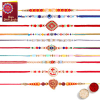 Fashion Frill Mens Rakshabandhan Rakhi For Brother Set Combo Of 10 (Rk648)