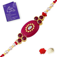 Sukkhi Rakhi Engaging Kundan Designer Gold Plated Premium Rakhi For Brother With Roli Chawal & Greeting Card | Rakhi For Bhaiya | Rakhi For Men | Kundan Rakhi | (Rak73439)