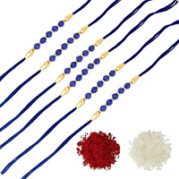 Abhishek Traditional Rakhi For Brother  Handcrafted Raksha Bandhan Thread With Roli Chawal New-6 Pcs