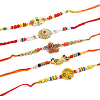 Mancloem Combo Of 5 Heavy Design Rakhi For Bhaiya Bro Brother, Best Rakhi Gift For Bhai-(Ii)