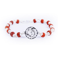 Hem Jewels Pure Silver Rudraksha Rakhi For Brother | Silver Bracelet For Boys And Men | Design: Eternal Om Chakra (Hjrkh-90)
