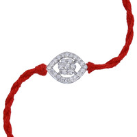 Ananth Jewels Men's Cotton 92.5 Sterling Silver Rakhi Bracelet For Brother (Red)