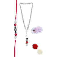 Jfl Unisex Adult - Jewellery For Less Handmade Buddha Bead Rakhi, Combo Pearl Design Collection Couple Pair Rakhi Set, Bhaiya Bhabhi For Raksha Bandhan.