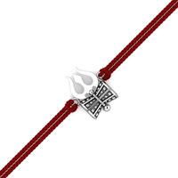 Kuberbox 925 Sterling Silver Trishul-Damru Silver Rakhi For Brother