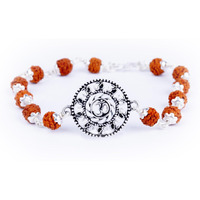 Hem Jewels Pure Silver Rudraksha Rakhi For Brother | Silver Bracelet For Boys And Men | Silver Bracelet Rakhi | Silver Rakhi For Brother | Design: Universal Om Chant (Hjrkh-93)