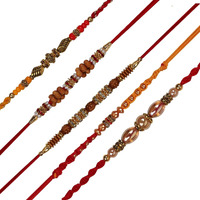 Accessorisingg Combo Of 5 Gold Plated Designer Rakhi's For Brother | Rakshabandhan 2021 [Rac065]