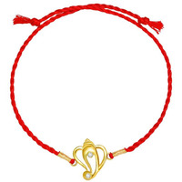 Zavya 925 Sterling Silver Ganesh Cubic Zirconia Gold Plating Silver Rakhi | Rakhi For Brother- Rakshabandhan | Gift For Men & Boys |With Certificate Of Authenticity And 925 Hallmark | Gift For Brother