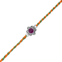 I Juels ; Live The Emotions 925 Pure Silver Floral Rakhi For Brother I Rakhi For Bhai With Roli Chawal And Certificate (Gifts For Boys And Men).