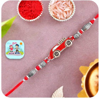 Craftvatika Rakhi With Fridge Magnet For Brother Boy Kids | Bike Rakhi Kids Combo Set Of 1 For Brother Bhaiya Sister Men Premium Designer Bro, With Magnet Gift