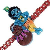 I Jewels Mens Fancycartoon Character Lord Krishna Bhaiya Rakhi With Roli Chawal & Rakshabandhan Card For Bro/Brother/Bhai (R029)