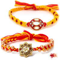 To The Nines Rakhi For Brother With Tilak Material & Greeting Card - Pack Of 2 Rakhi