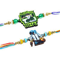 Mancloem Cartoon Character Wooden Rakhi For Kids Boys Pack Of 2