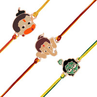 Mahi Combo Of Bal Ganesh And Bal Krishna Kids Rakhi With Meena Work (Rco1105329Z)