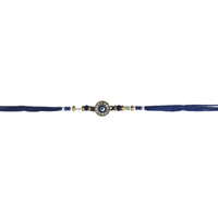 Accessher Mens Traditional Semi Precious Stones Studded Evill Eye Rakhi Beloved Brother & Gifting With Roli Kumkum Packets & Happy Rakshabandhan Card