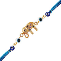 Mahi Evil Eye And Baby Elephant-Shaped Rakshabandhan Rakhi For Brother, Bhai, Bro (Ra1100750G)