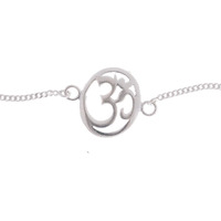 Parnika 925 Om Ganesha Rudraksha Infinity Bro Shiv Bhai Adjustable Silver Rakhi Bracelet For Brother In 92.5 Sterling Silver For Boys And Men | Chandi Ki Rakhi | Gift Box Roli Chawal (Om Oval)