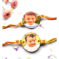 Thewhoop Personalized/Customised Designer Rakhi Photo Or Print Name For Brothers - Raksha Bandhan Gift (Pack Of 2) (Photorakhi-Round-Shape)