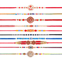 Fashion Frill Mens Rakshabandhan Rakhi For Brother Set Combo Of 10 (Rk129)