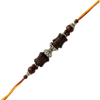 Rdk Sandalwood Charm Bracelet Wrist Band Sacred Thread For Raksha Bandhan, Thread Of Love Bracelet, Bandhan For Brother, Personalised Brother Sister Rakhi Gift (Lal Chandan Lotus)
