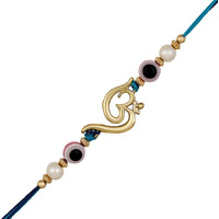 Mahi Gold Plated Evil Eye And Om Rakhi For Bhaiya (Ra1100723G)