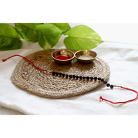 Shivaratna Rudraksha Rakhi (Hand Made) With Roli And Chawal Tilak
