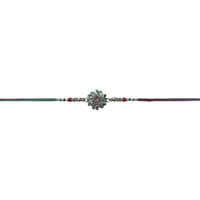 Accessher Mens Traditional Mint Green Meenakari/Enamel Work Delicate Rakhi For Beloved Brother/Gifting With Roli Kumkum Packets & Happy Rakshabandhan Card