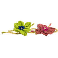 Kolorfish Traditional Handmade Satin Thread Rakhi For Men/Boys (Green-Pink)