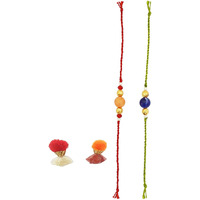 Mehrunnisa Set Of 2 Handmade Exquisite Rakhis With Roli & Chawal (Rak1182)