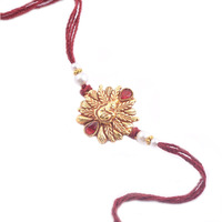 Vama Mens Fashions Nakshi Gold Temple Jewellery Ganesha Ganesh Rakhi For Rakshabandhan| Roli Chawal | Rakhi For Brother Bhaiya Bhai