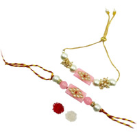 Genric Yash Gems Beautiful Combo Of 2 Rakhi & Kada For Brother|For Bhaiya|For Bhiya & Bhabhi (Ygr65)